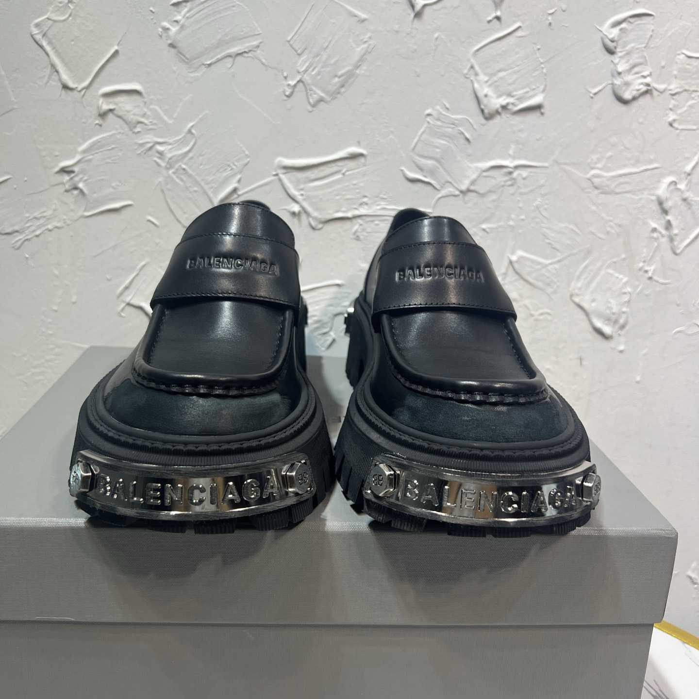Balenciaga Tractor Loafer In Black - DopestKickz