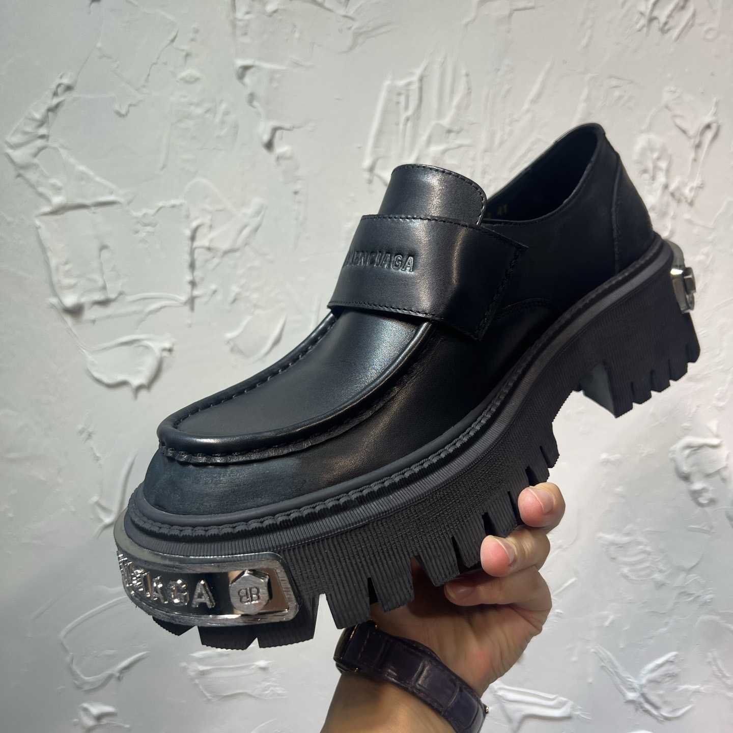 Balenciaga Tractor Loafer In Black - DopestKickz