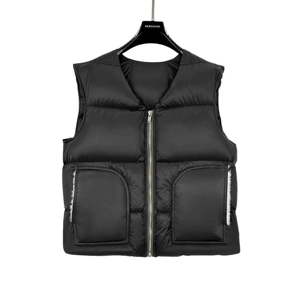 Rick Owens Pocket Goose Down Puffer Vest - DopestKickz