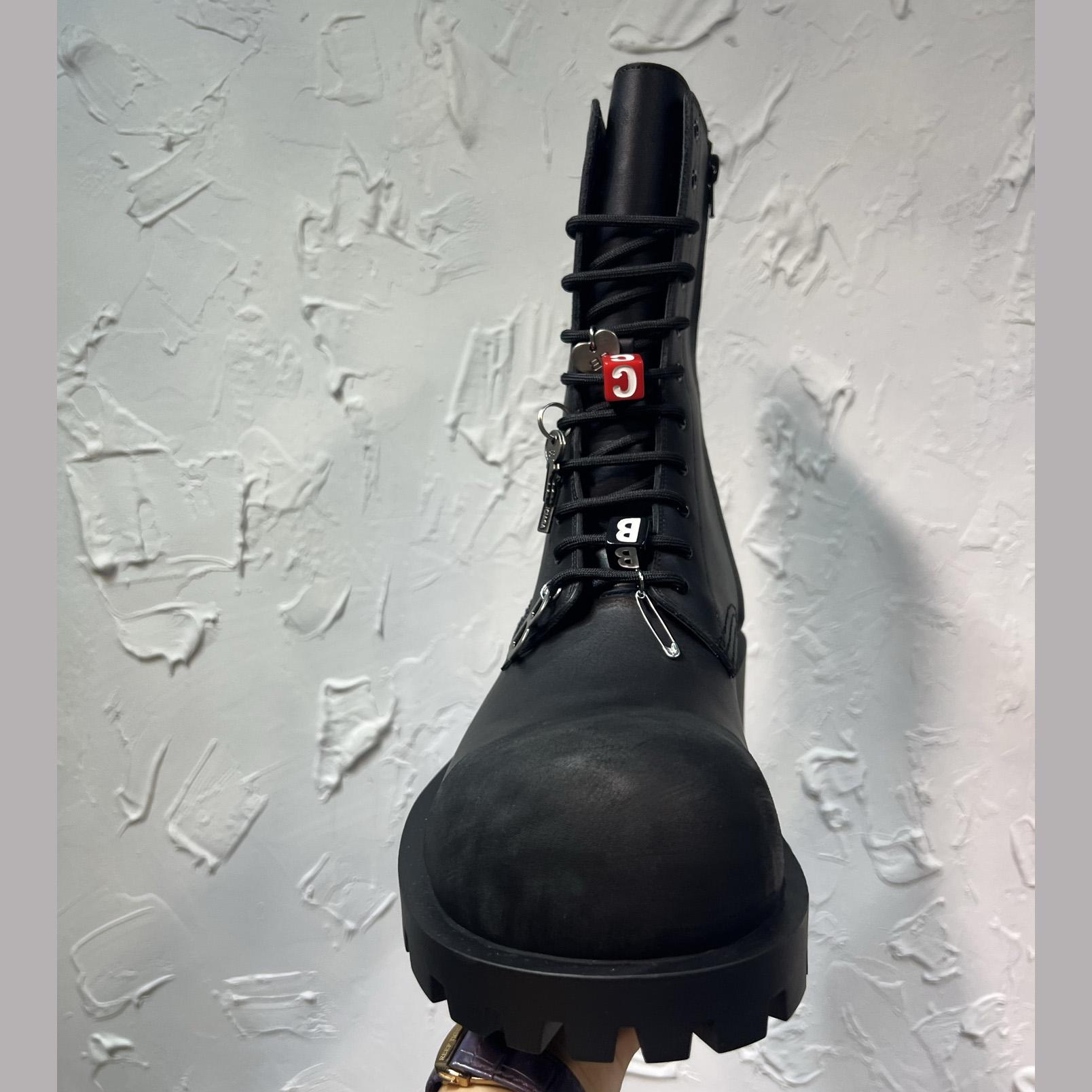 Balenciaga Hummer Lace-Up Bootie In Black - DopestKickz