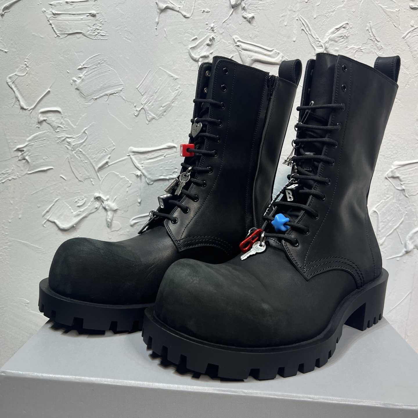 Balenciaga Hummer Lace-Up Bootie In Black - DopestKickz