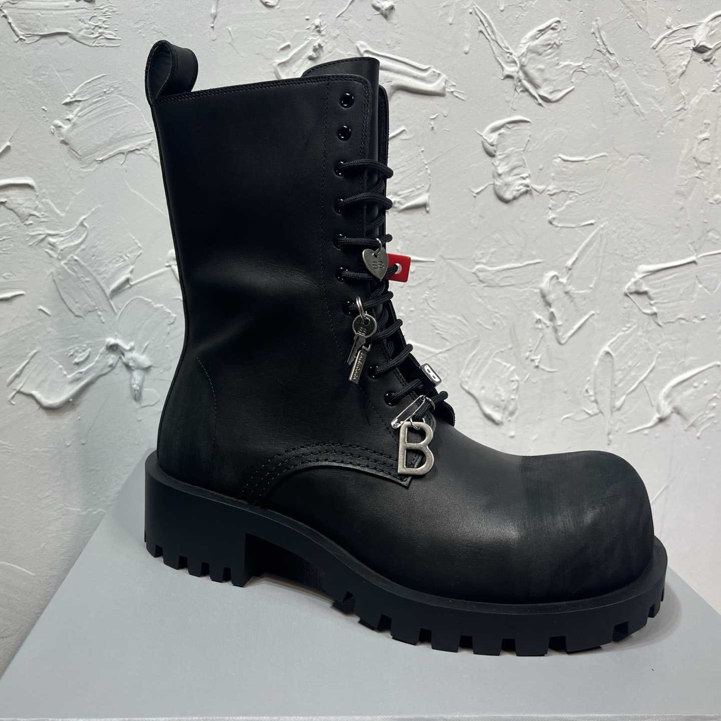 Balenciaga Hummer Lace-Up Bootie In Black - DopestKickz