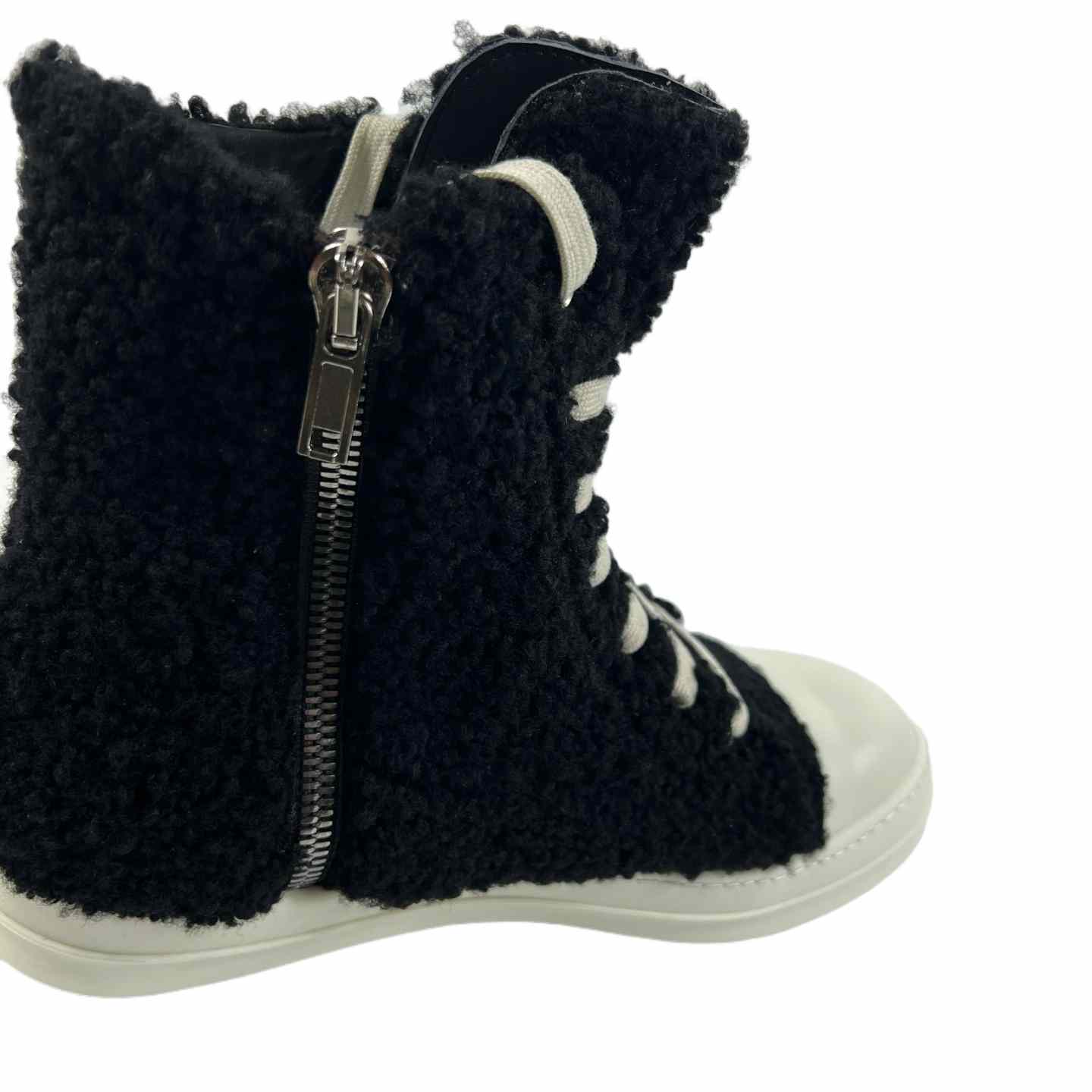 Rick Owens Fur High Top Sneakers - DopestKickz