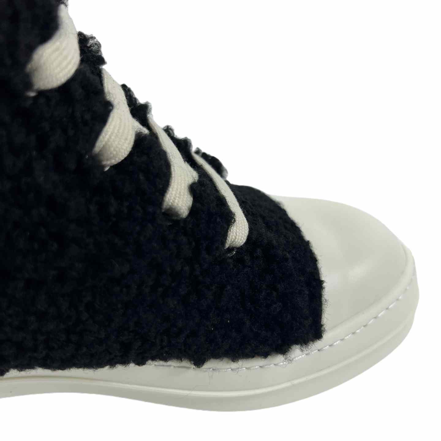 Rick Owens Fur High Top Sneakers - DopestKickz