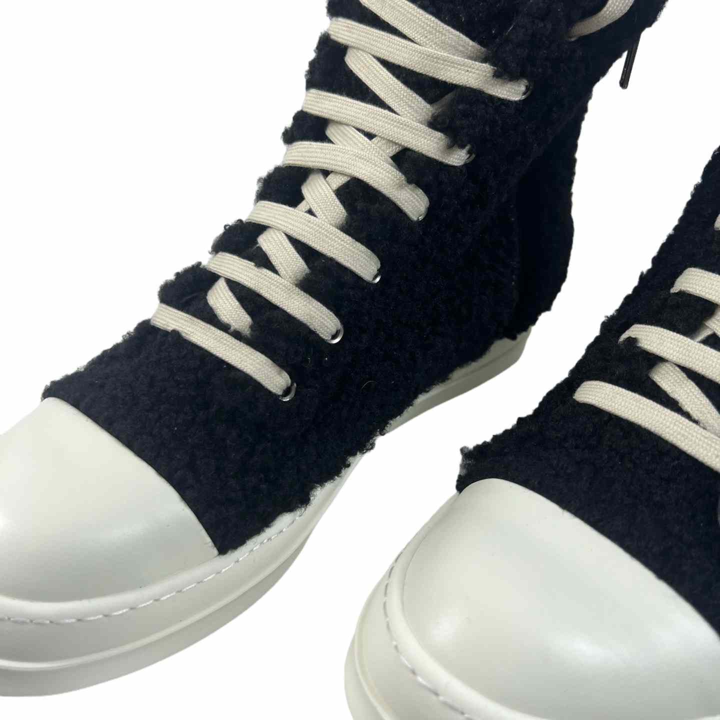 Rick Owens Fur High Top Sneakers - DopestKickz
