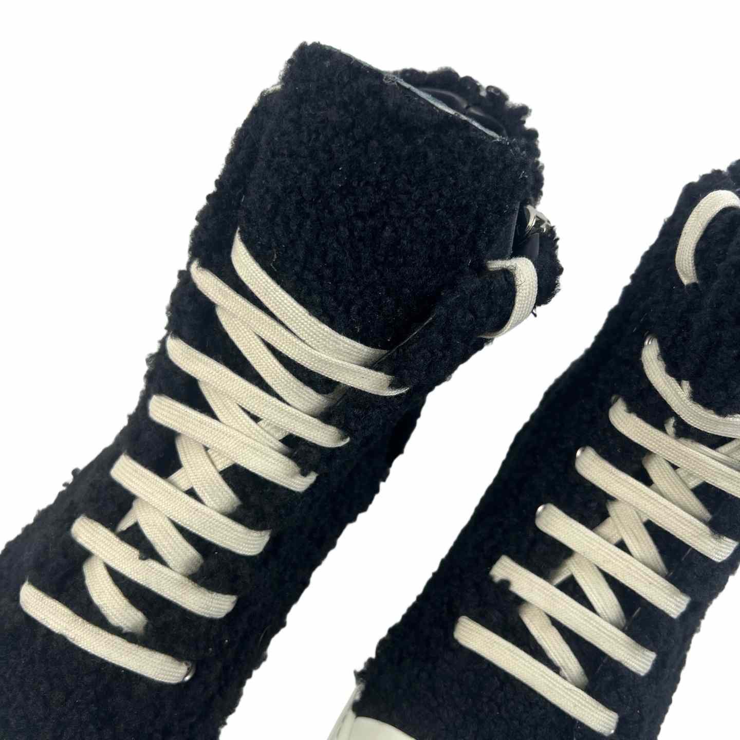 Rick Owens Fur High Top Sneakers - DopestKickz