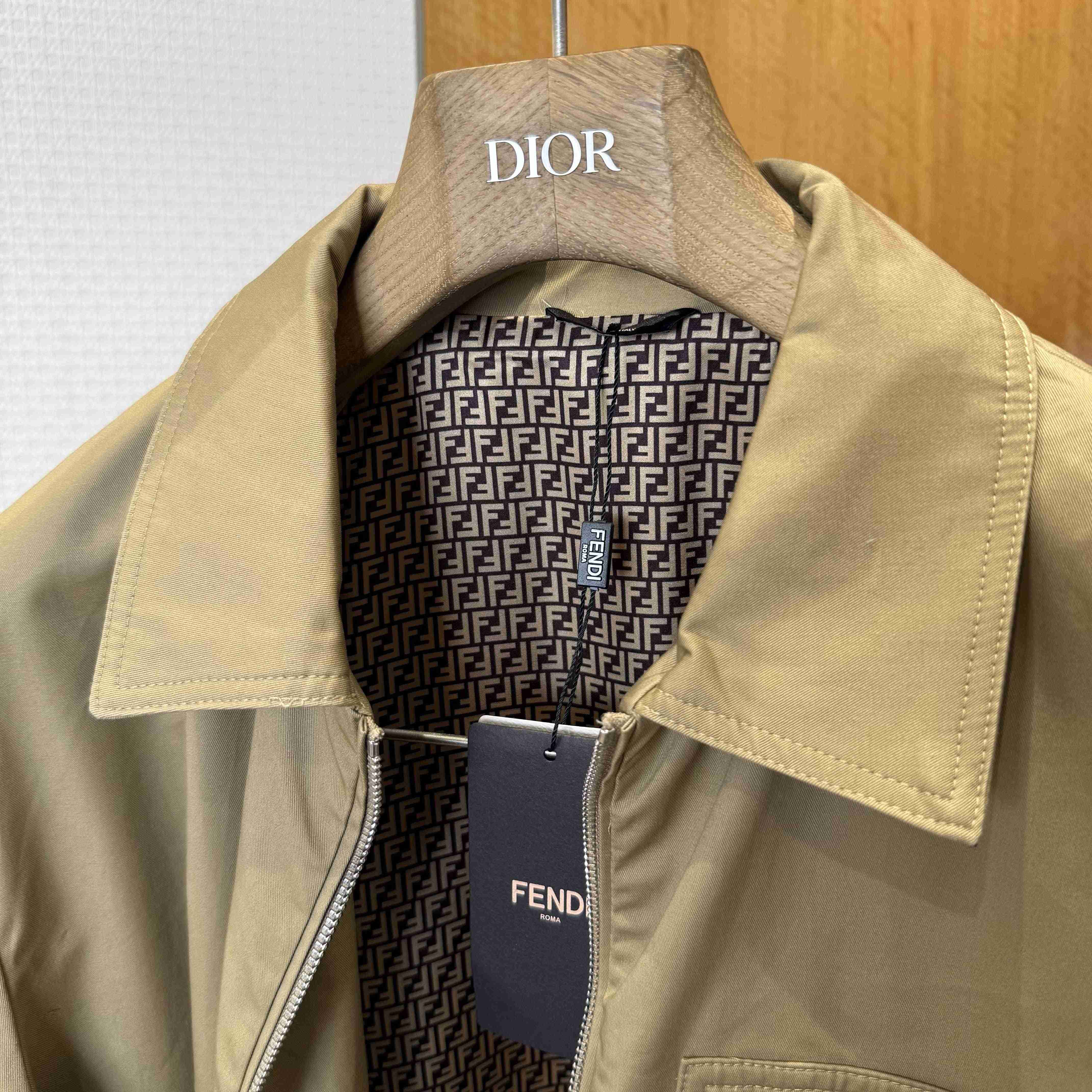 Fendi Beige Gabardine Blouson - DopestKickz