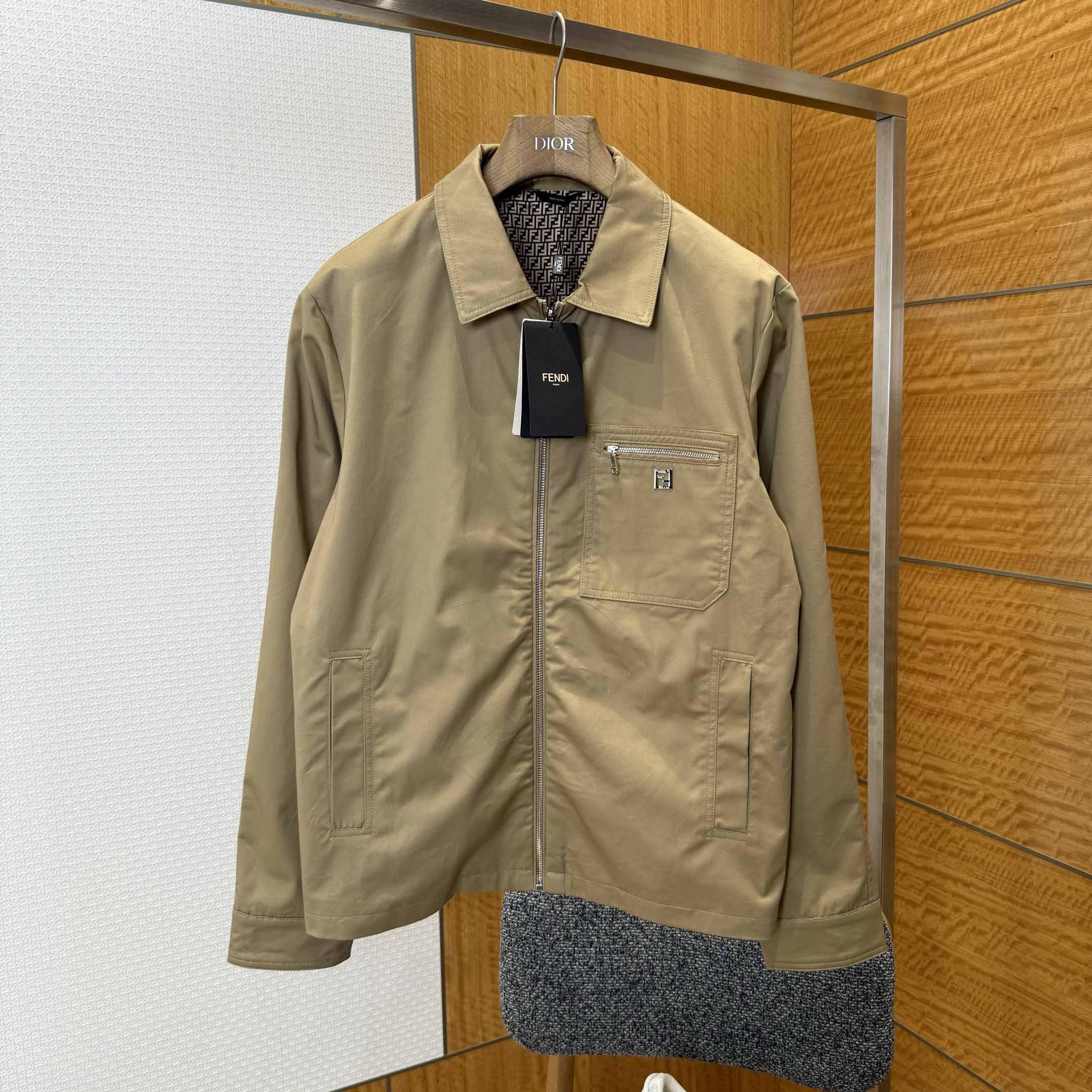 Fendi Beige Gabardine Blouson - DopestKickz