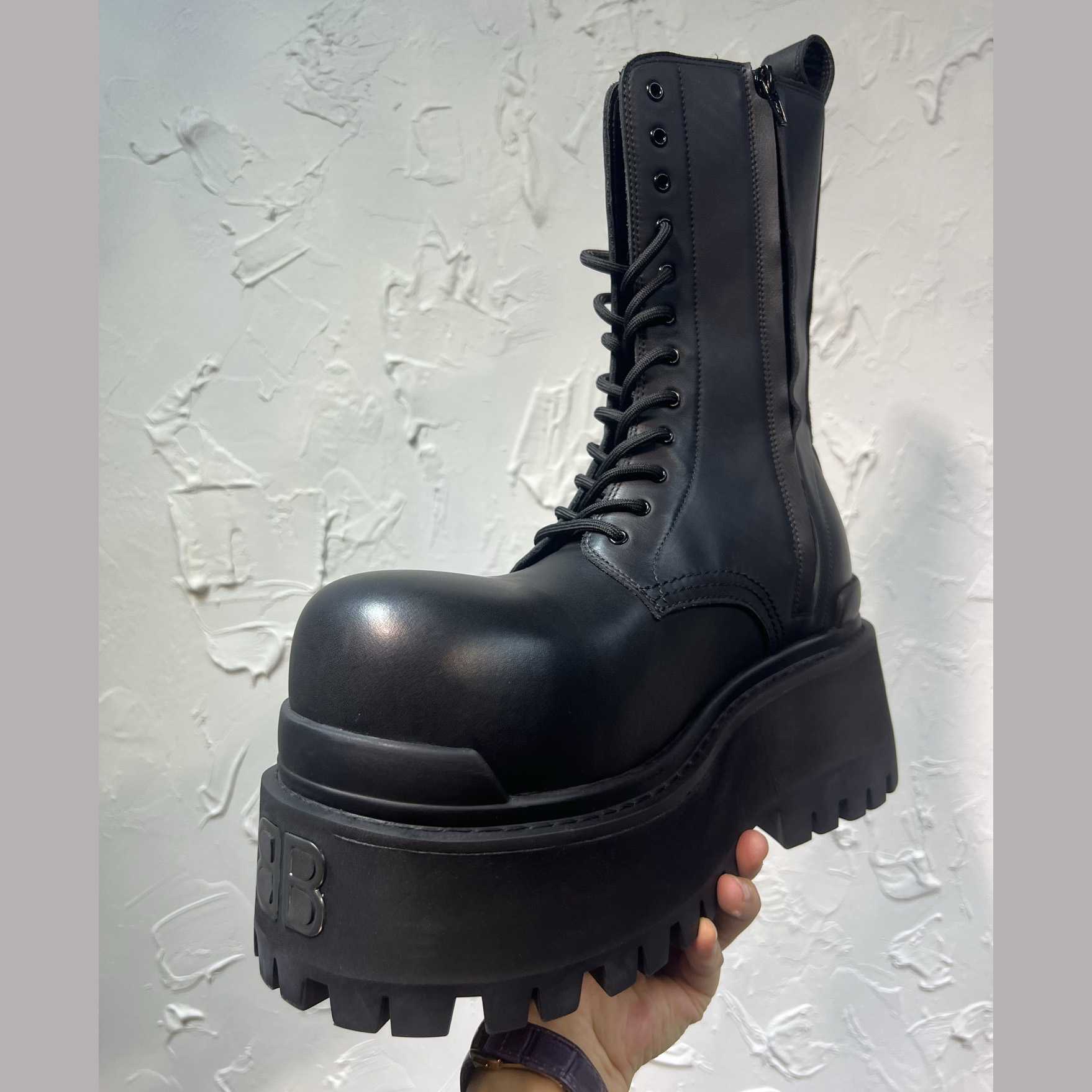 Balenciaga Strike Platform Bootie In Black - DopestKickz