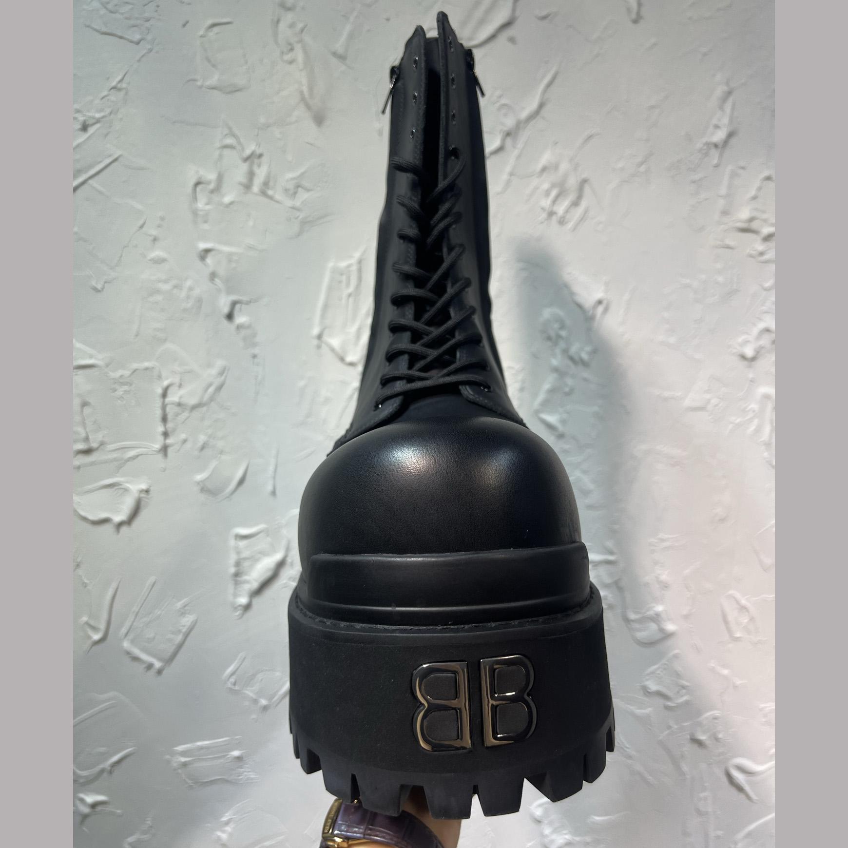 Balenciaga Strike Platform Bootie In Black - DopestKickz