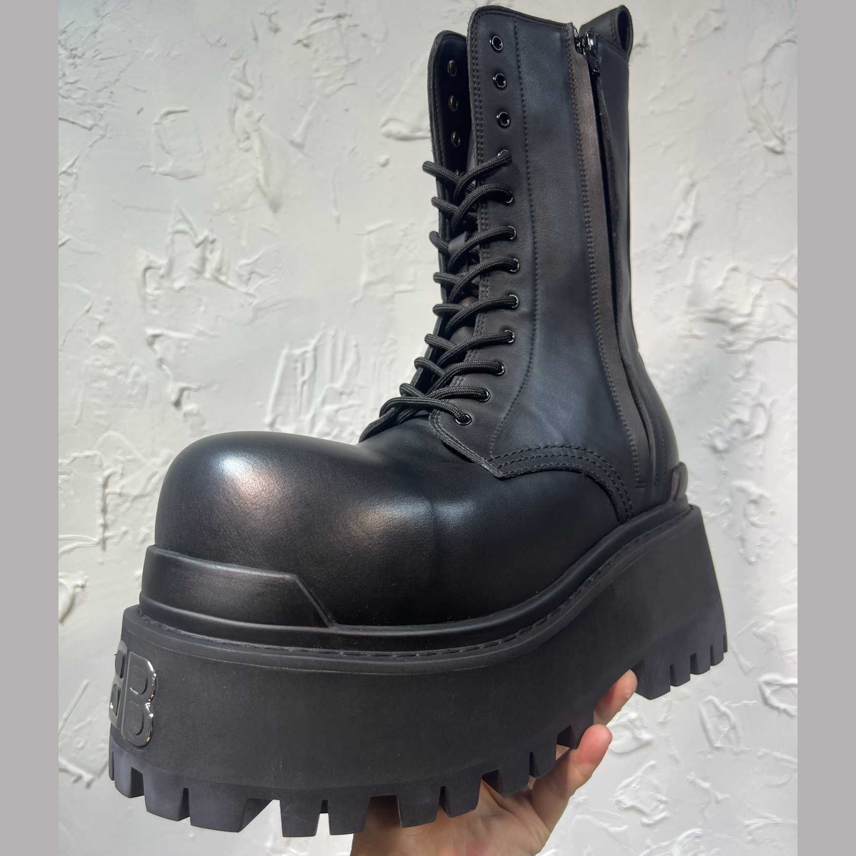 Balenciaga Strike Platform Bootie In Black - DopestKickz