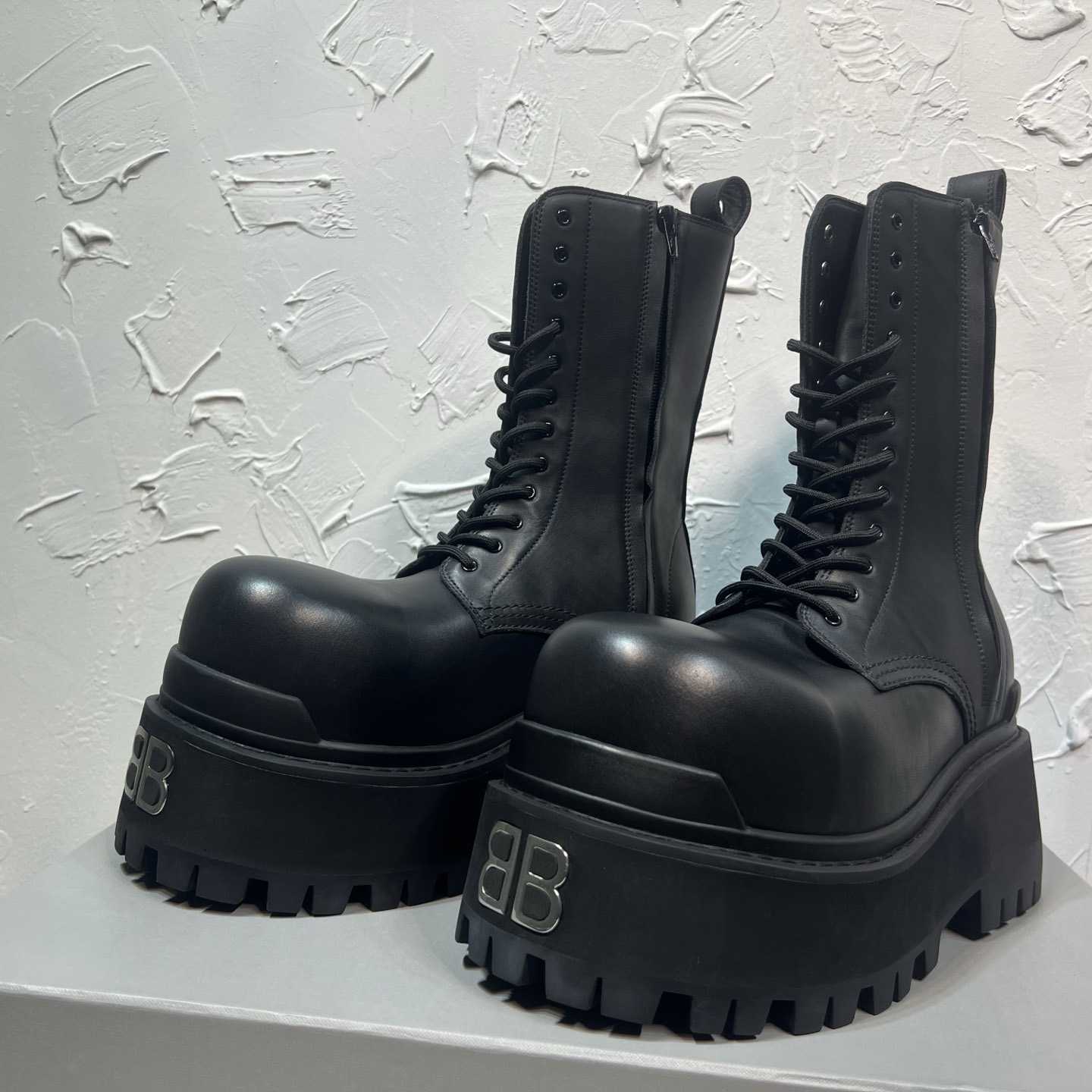 Balenciaga Strike Platform Bootie In Black - DopestKickz