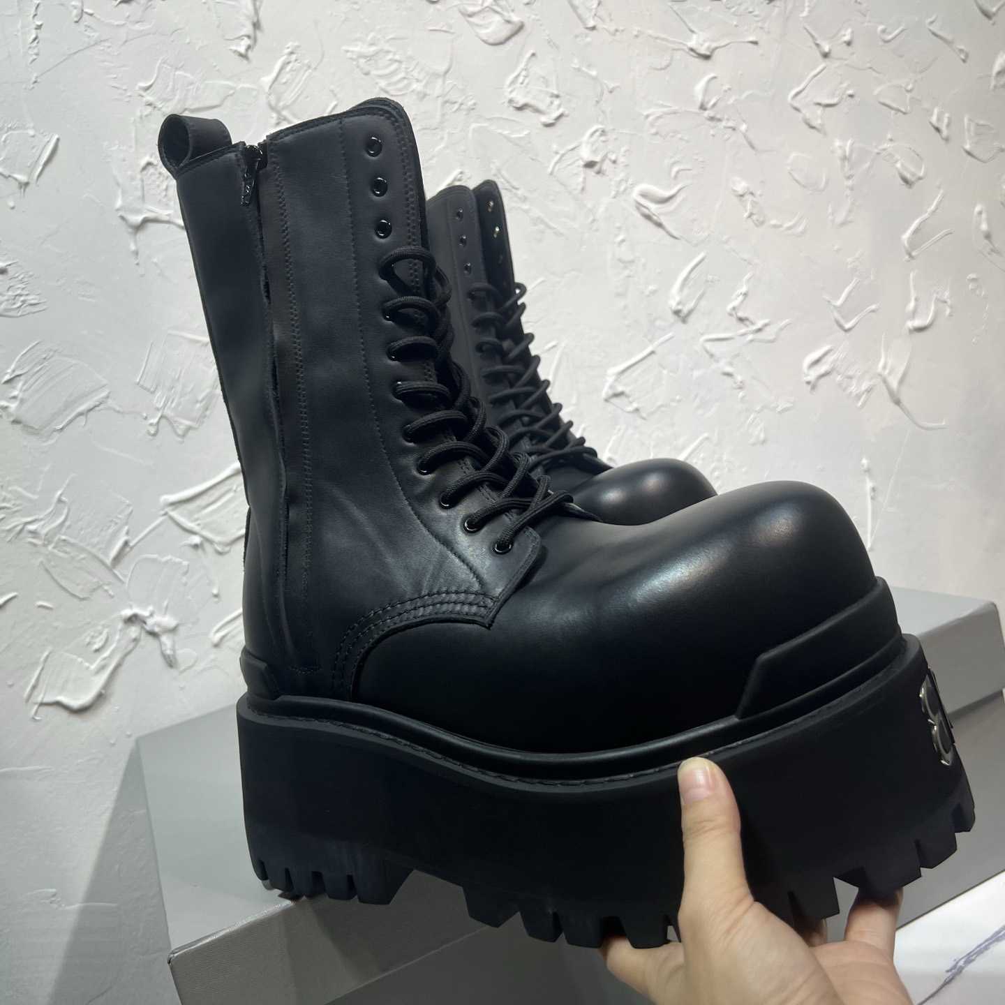 Balenciaga Strike Platform Bootie In Black - DopestKickz