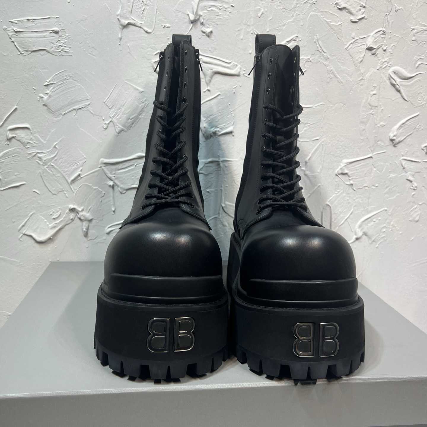 Balenciaga Strike Platform Bootie In Black - DopestKickz
