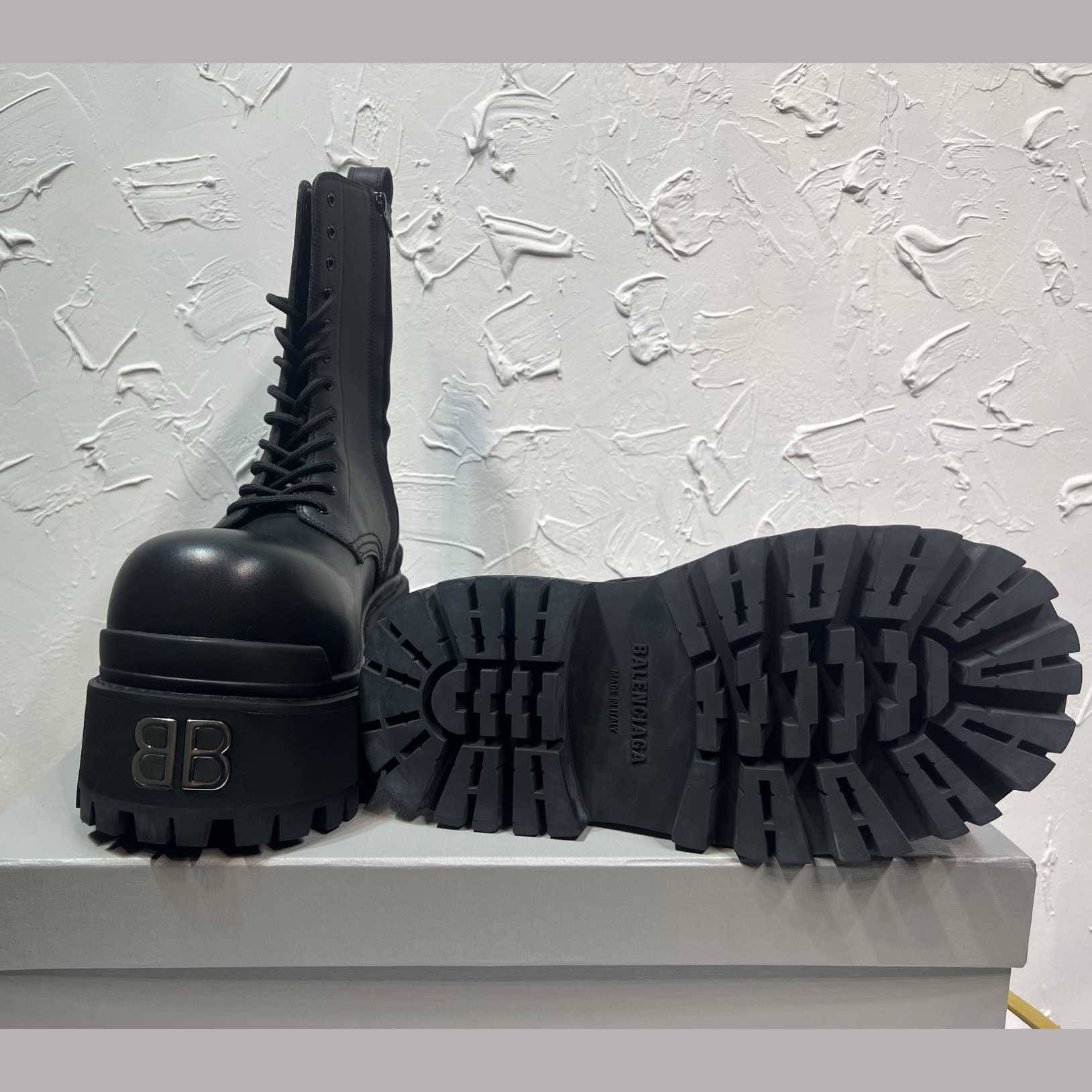 Balenciaga Strike Platform Bootie In Black - DopestKickz