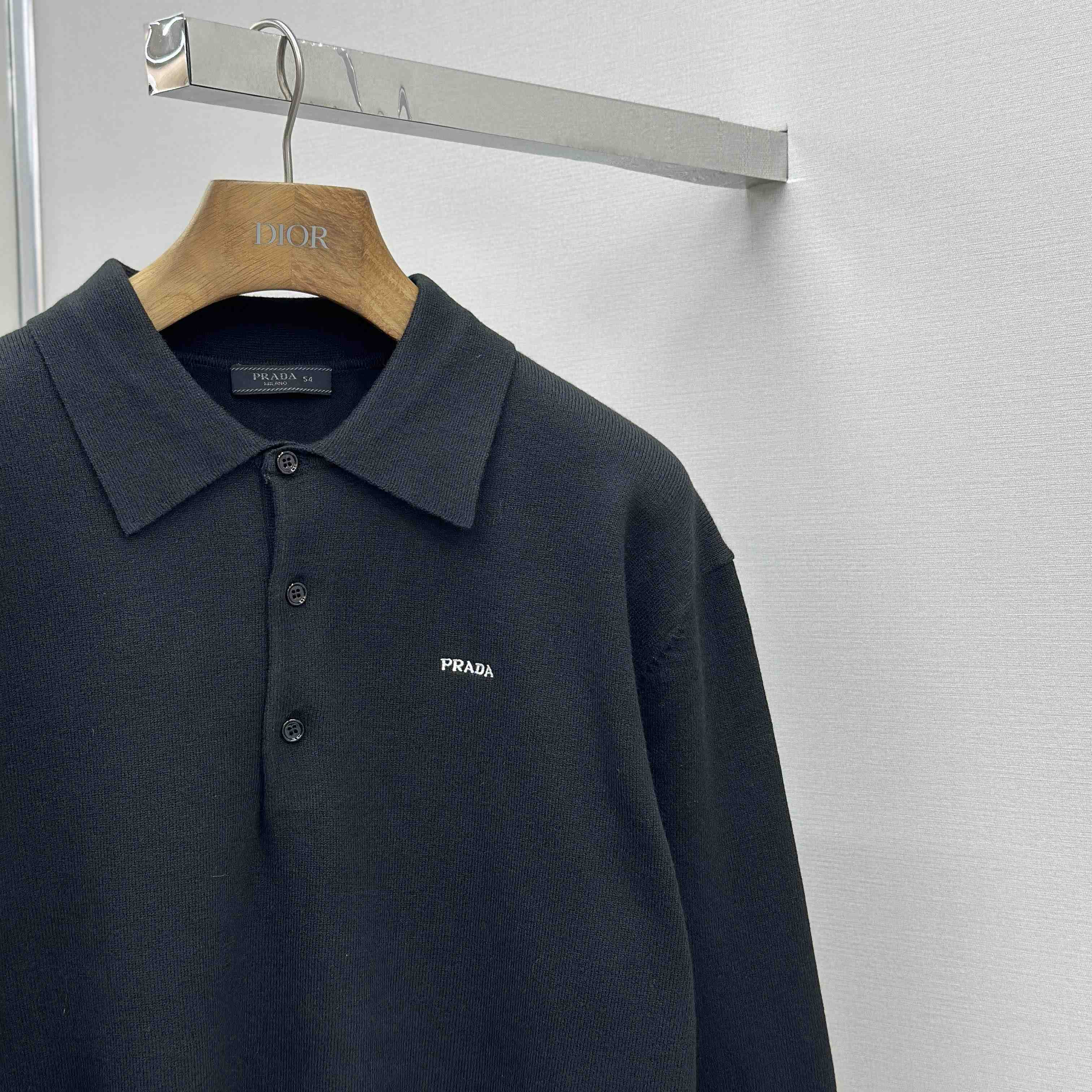 Prada Long-sleeved Superfine Wool Polo Sweater - DopestKickz