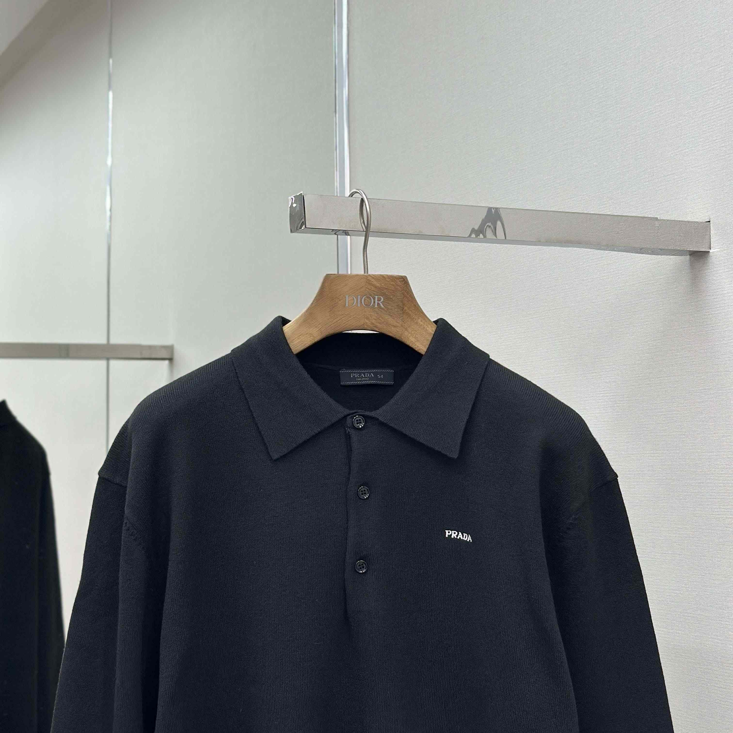 Prada Long-sleeved Superfine Wool Polo Sweater - DopestKickz