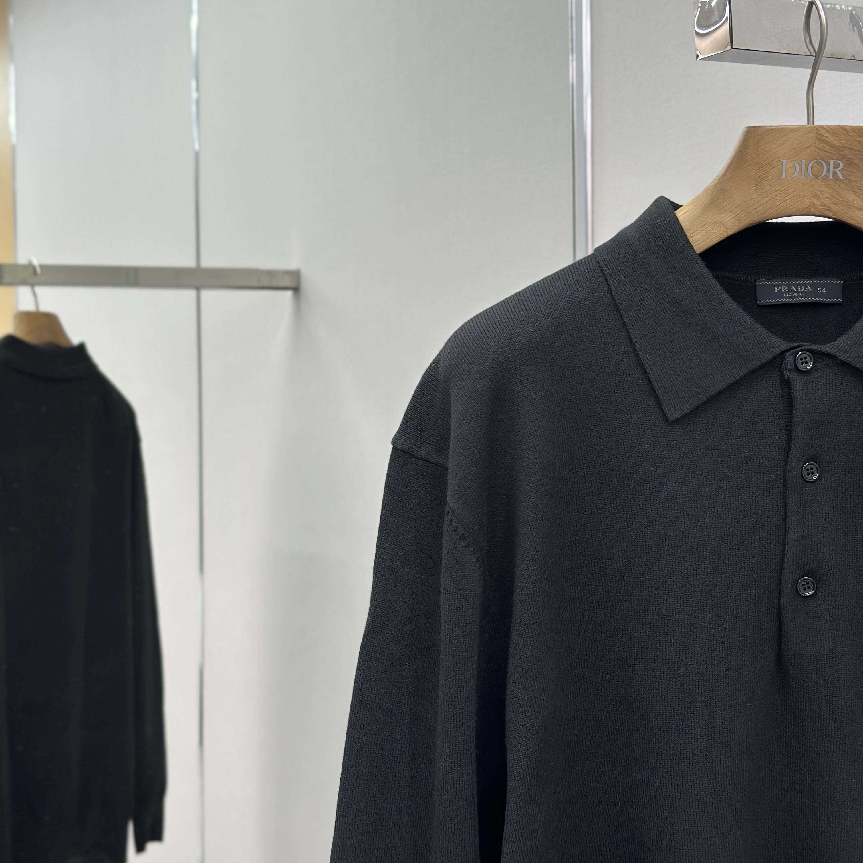 Prada Long-sleeved Superfine Wool Polo Sweater - DopestKickz