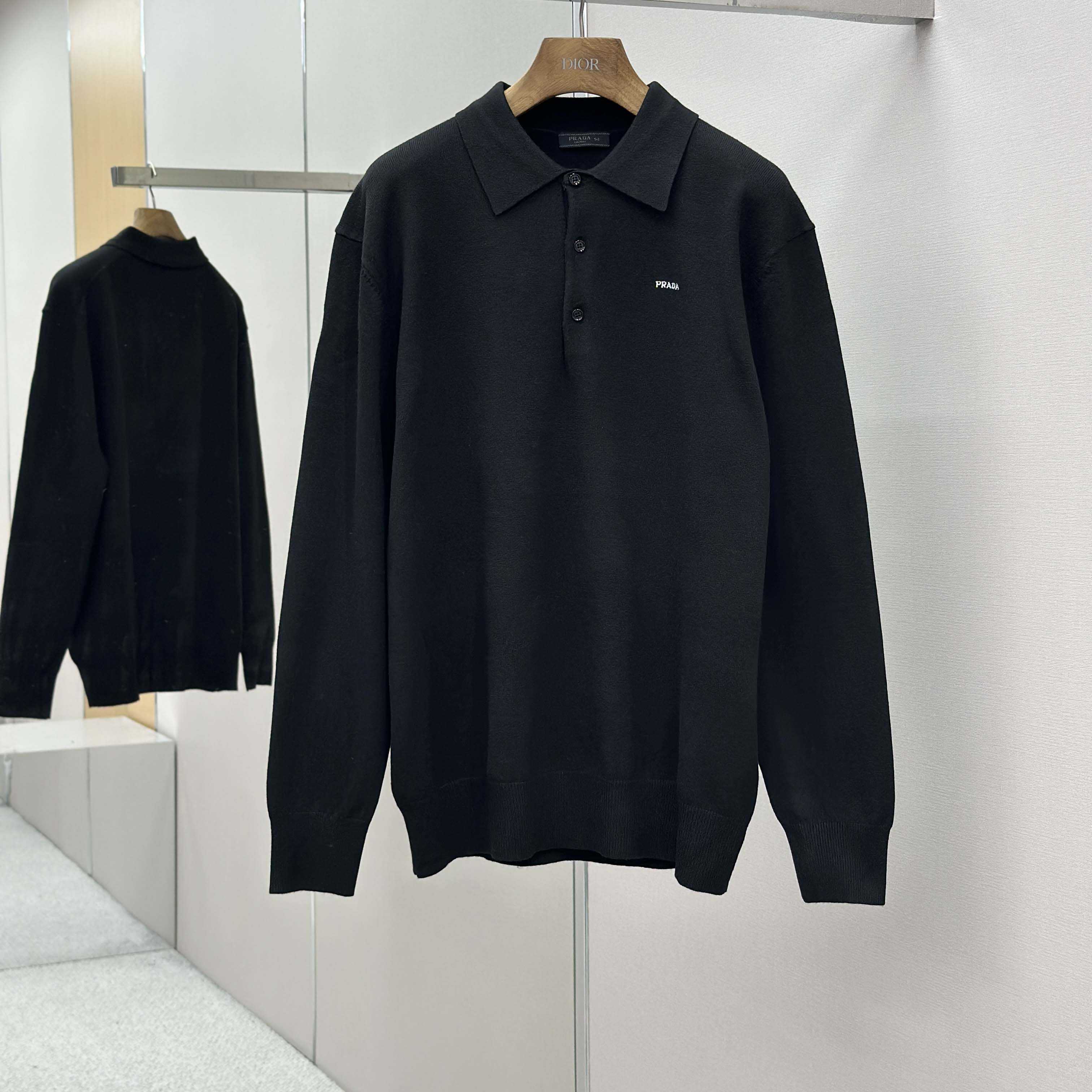 Prada Long-sleeved Superfine Wool Polo Sweater - DopestKickz