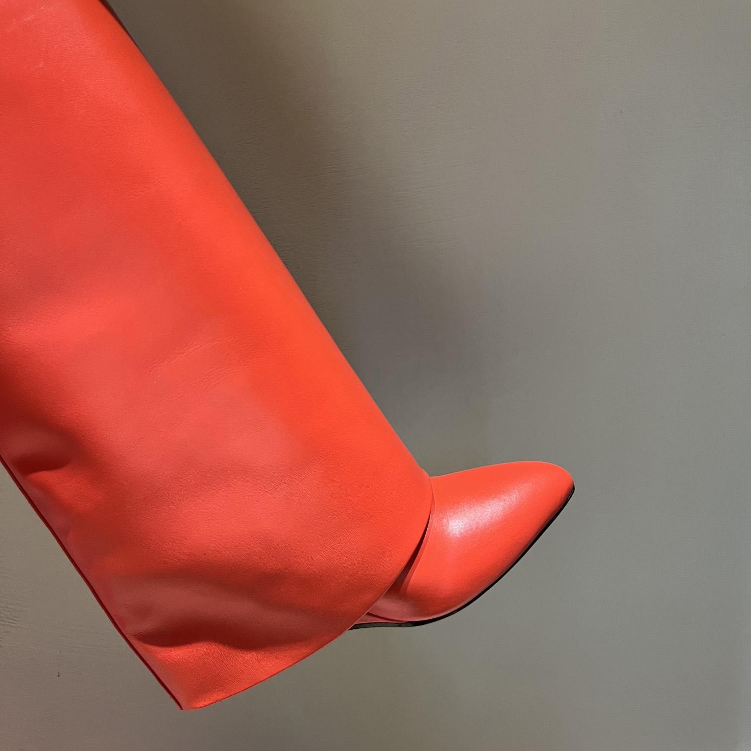 Givenchy Shark Lock Leather Knee-high Boots - DopestKickz