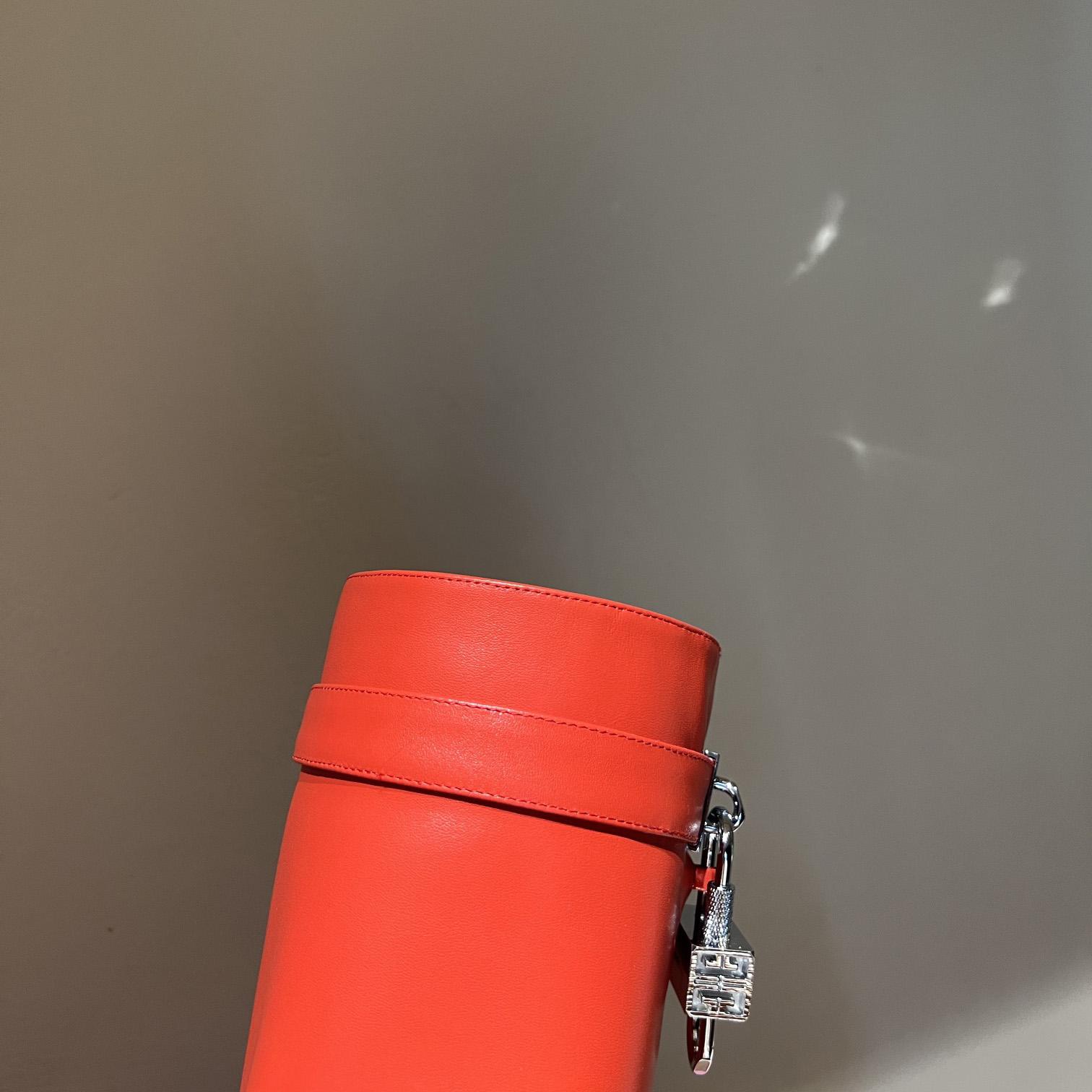 Givenchy Shark Lock Leather Knee-high Boots - DopestKickz