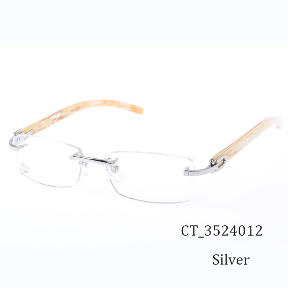 Cartier CT_3524012 White Buffalo Eyeglasses In Silver - DopestKickz