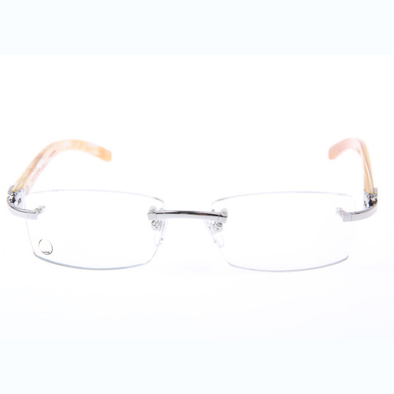 Cartier CT_3524012 White Buffalo Eyeglasses In Silver - DopestKickz