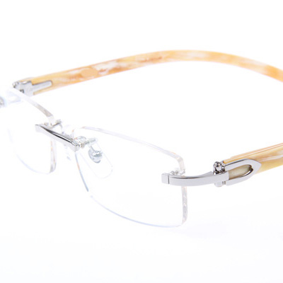 Cartier CT_3524012 White Buffalo Eyeglasses In Silver - DopestKickz