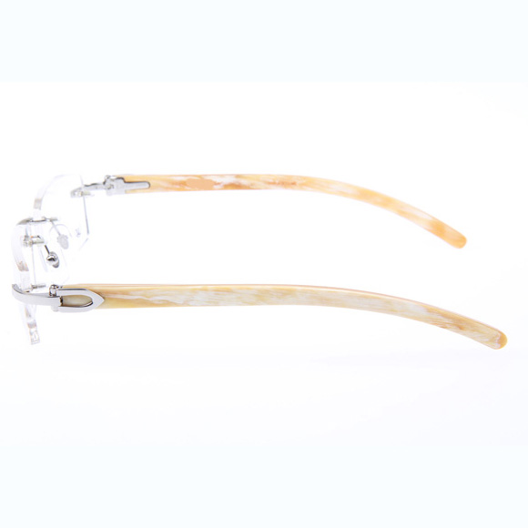 Cartier CT_3524012 White Buffalo Eyeglasses In Silver - DopestKickz