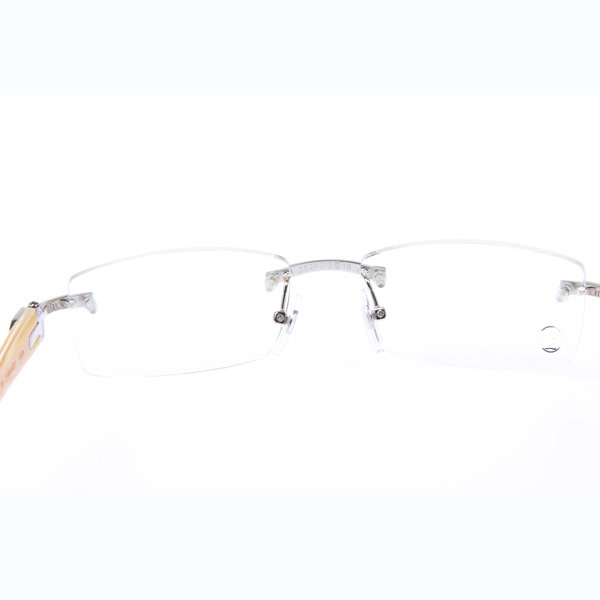 Cartier CT_3524012 White Buffalo Eyeglasses In Silver - DopestKickz