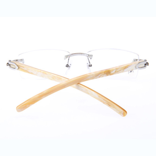 Cartier CT_3524012 White Buffalo Eyeglasses In Silver - DopestKickz