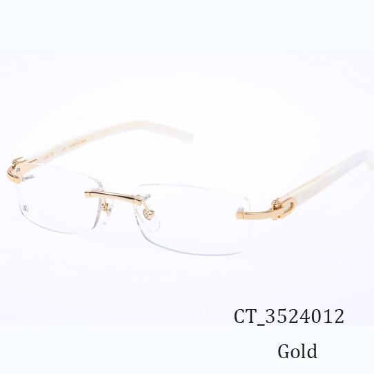 Cartier CT_3524012 White Buffalo Eyeglasses In Gold - DopestKickz