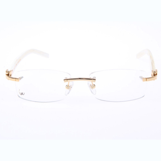 Cartier CT_3524012 White Buffalo Eyeglasses In Gold - DopestKickz