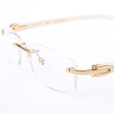 Cartier CT_3524012 White Buffalo Eyeglasses In Gold - DopestKickz
