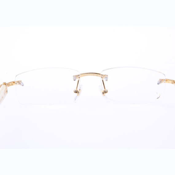 Cartier CT_3524012 White Buffalo Eyeglasses In Gold - DopestKickz