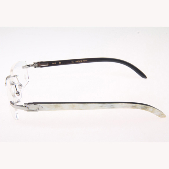 Cartier CT_3524012 White Mix Black Buffalo Eyeglasses In Silver - DopestKickz