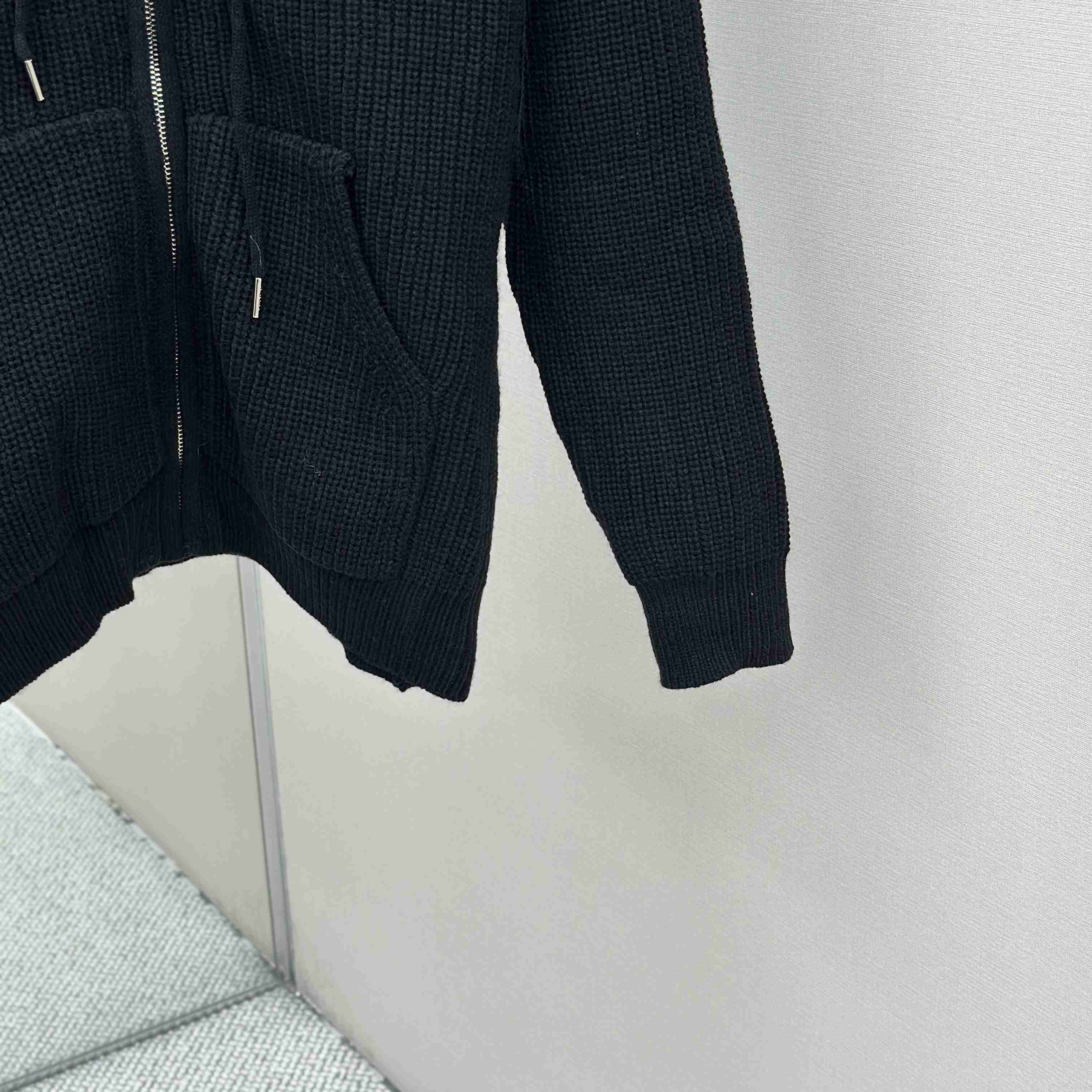 Celine Hooded Cardigan In Ribbed Wool - DopestKickz