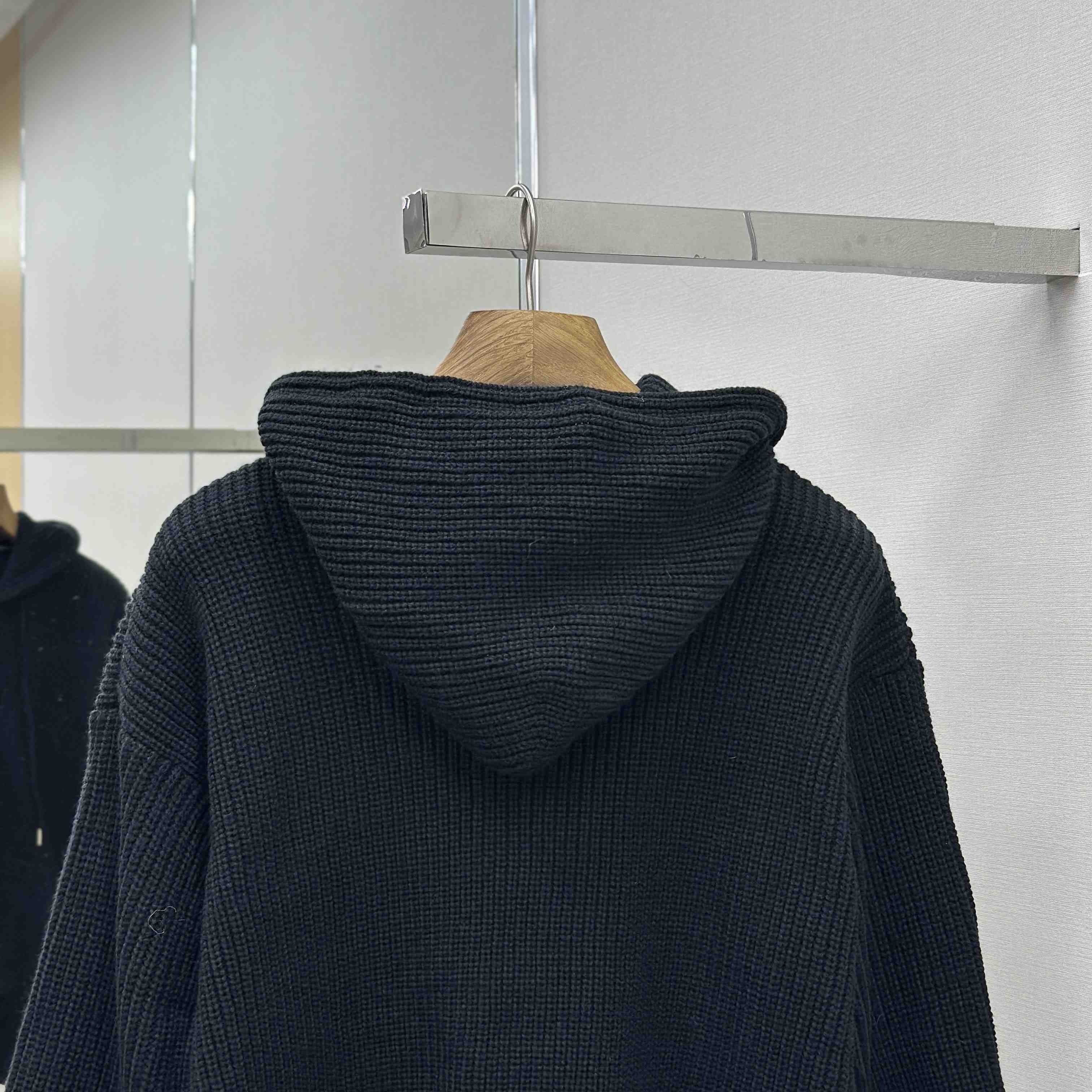 Celine Hooded Cardigan In Ribbed Wool - DopestKickz
