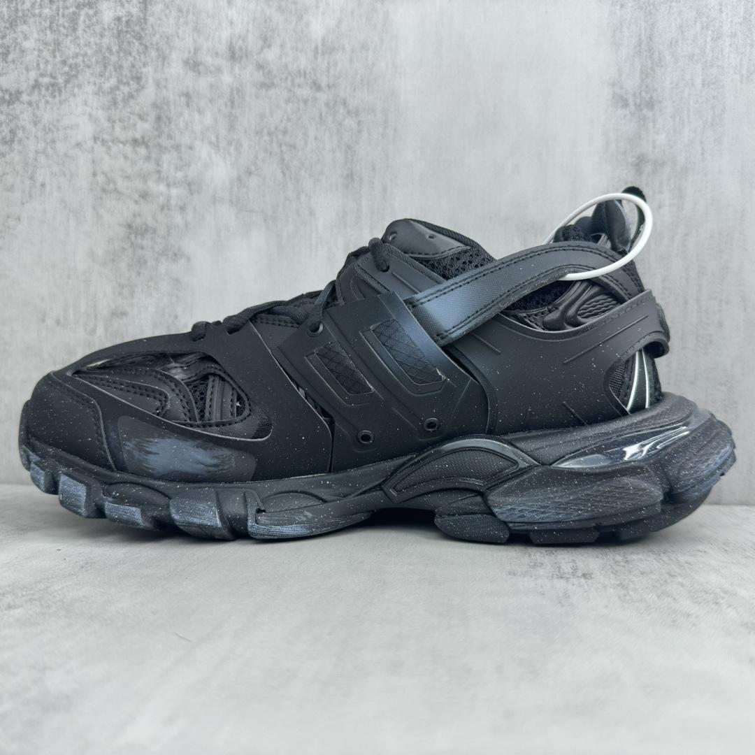 Balenciaga Track Signature Sneaker In Black And White - DopestKickz