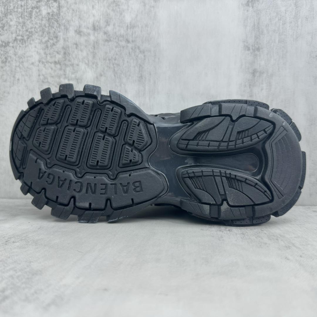 Balenciaga Track Signature Sneaker In Black And White - DopestKickz