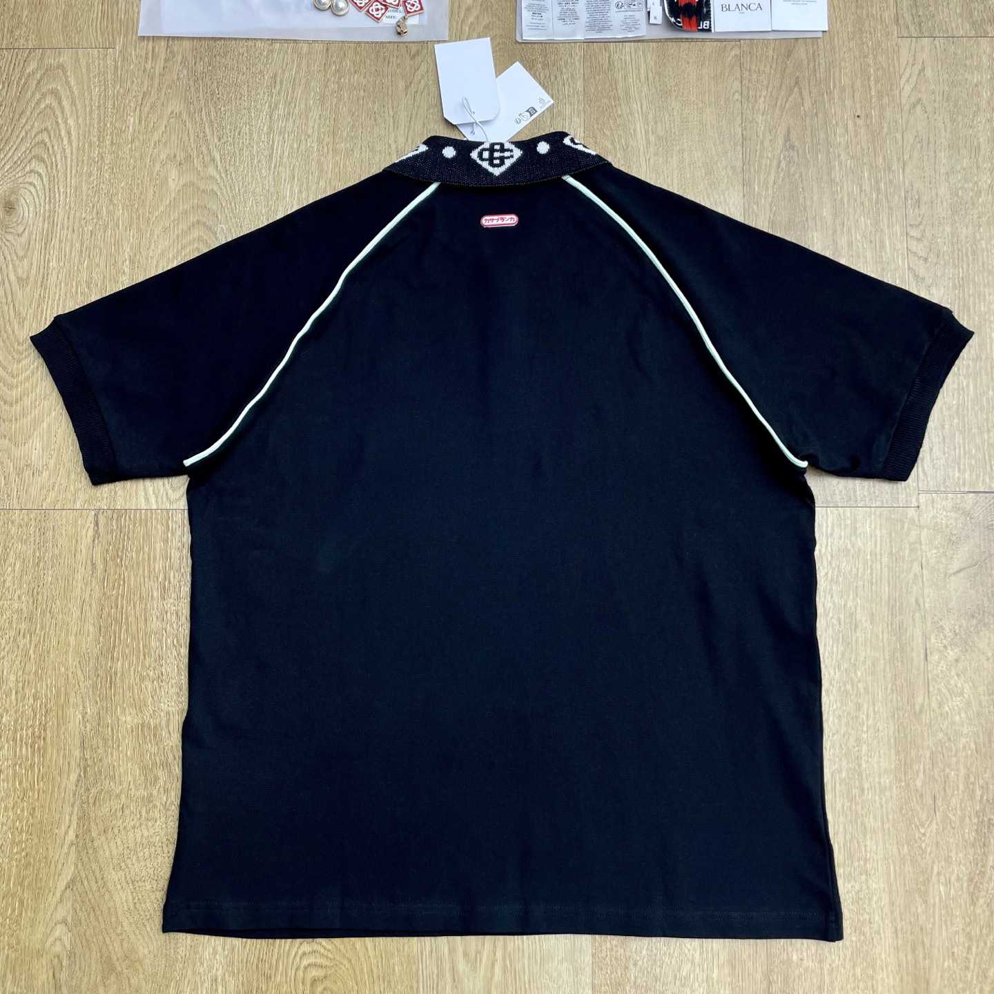 Casablanca Chenille Collar Raglan Polo Shirt   c1107 - DopestKickz