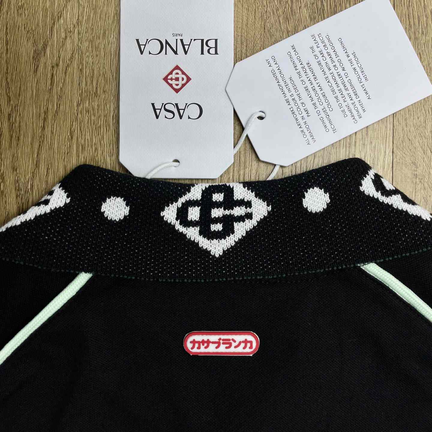 Casablanca Chenille Collar Raglan Polo Shirt   c1107 - DopestKickz