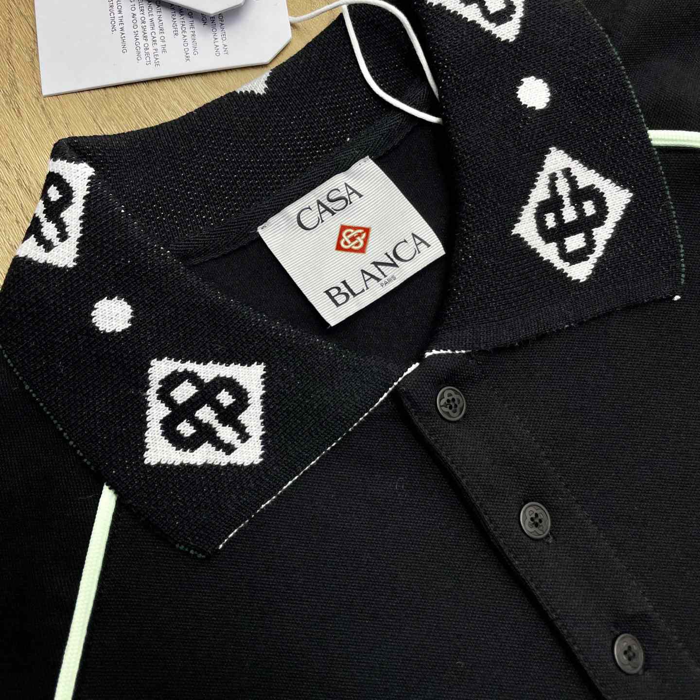 Casablanca Chenille Collar Raglan Polo Shirt   c1107 - DopestKickz