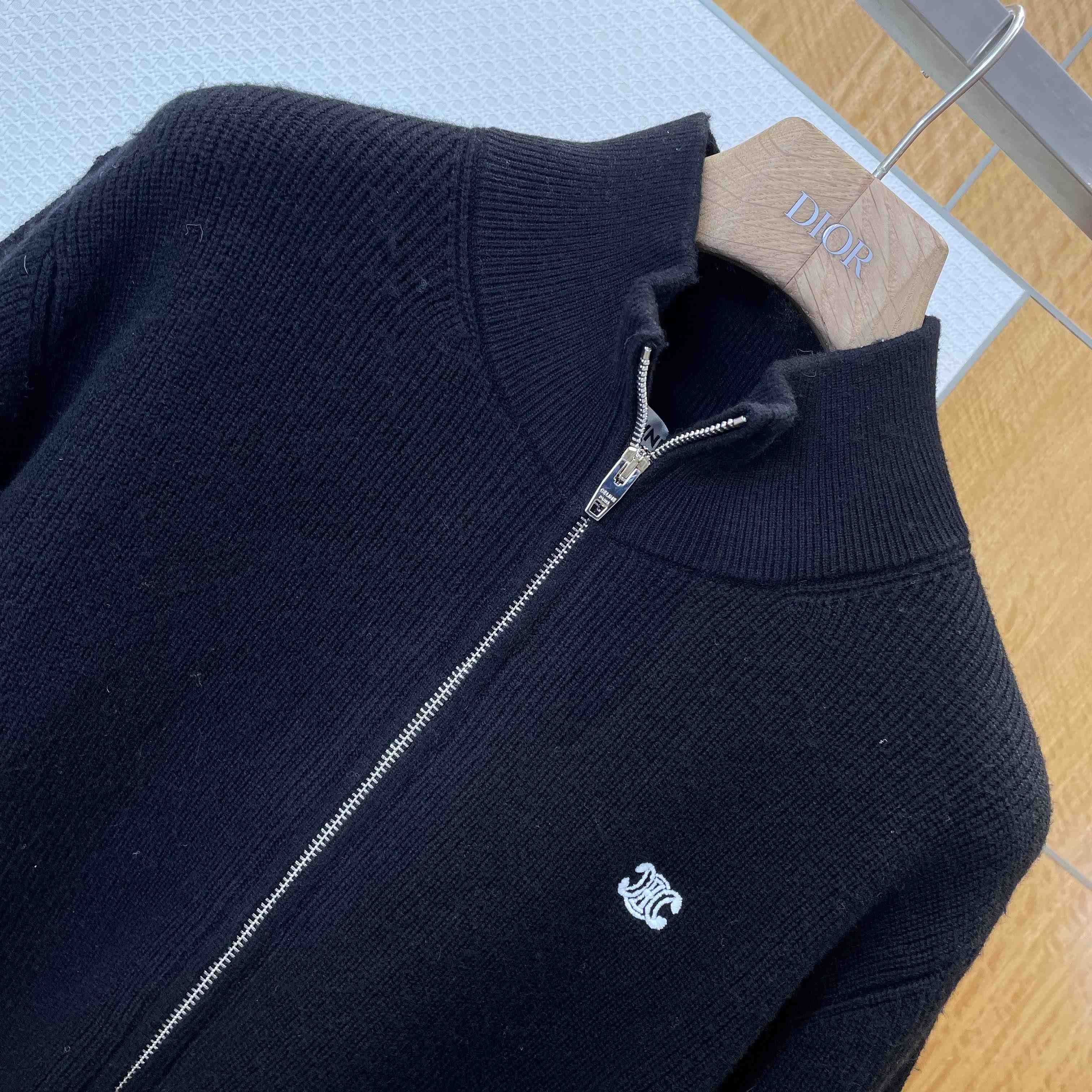 Celine Triomphe Trucker Sweater In Ribbed Wool - DopestKickz