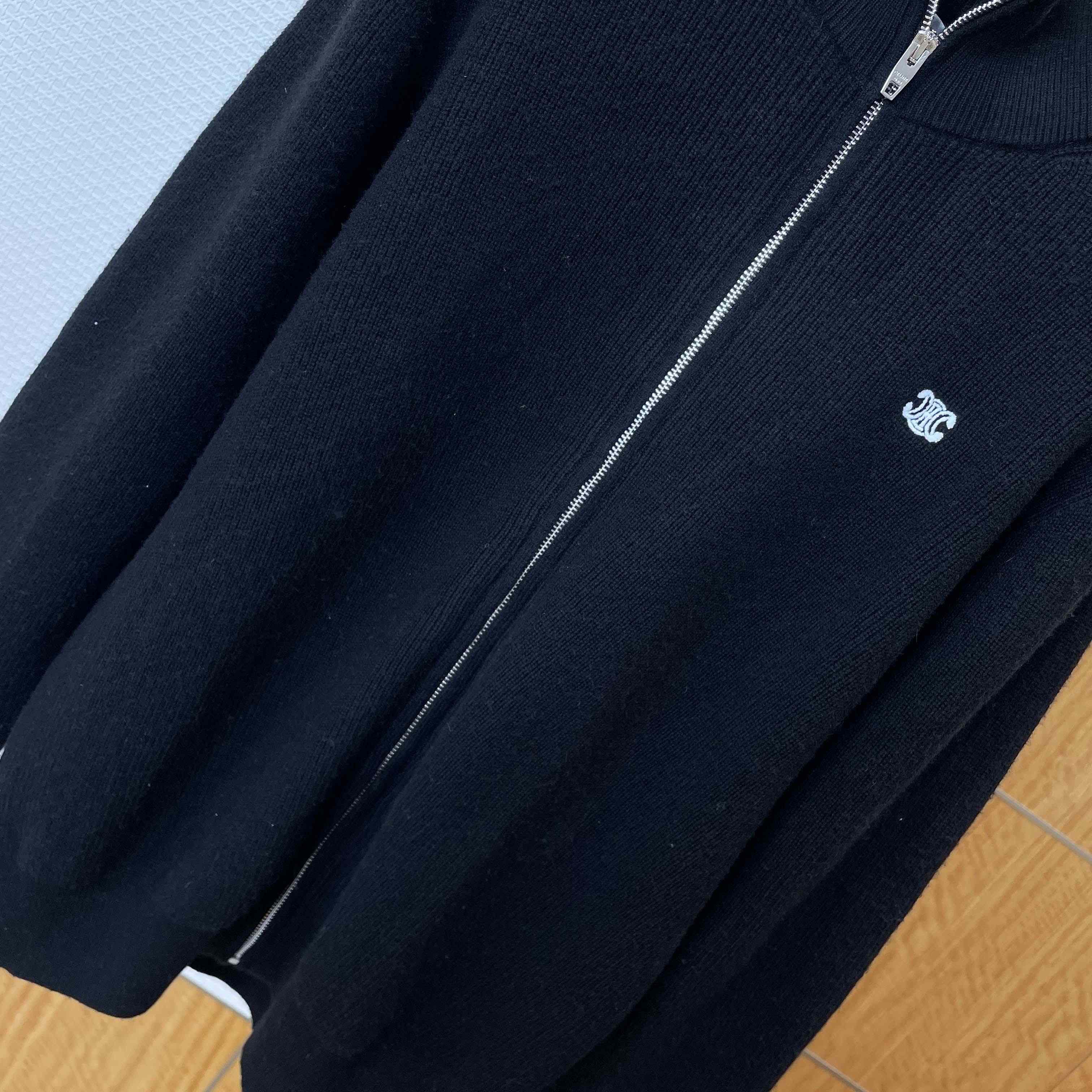 Celine Triomphe Trucker Sweater In Ribbed Wool - DopestKickz