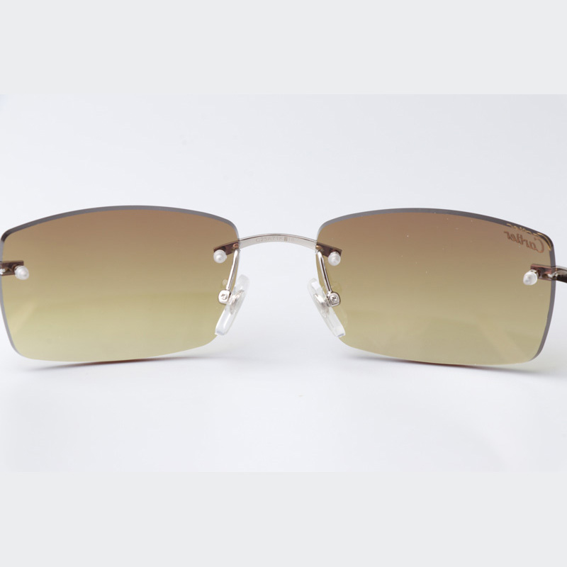 Cartier CT_3524012 White Buffalo Sunglasses In Silver Brown - DopestKickz