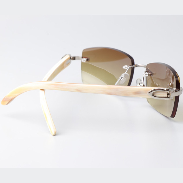 Cartier CT_3524012 White Buffalo Sunglasses In Silver Brown - DopestKickz