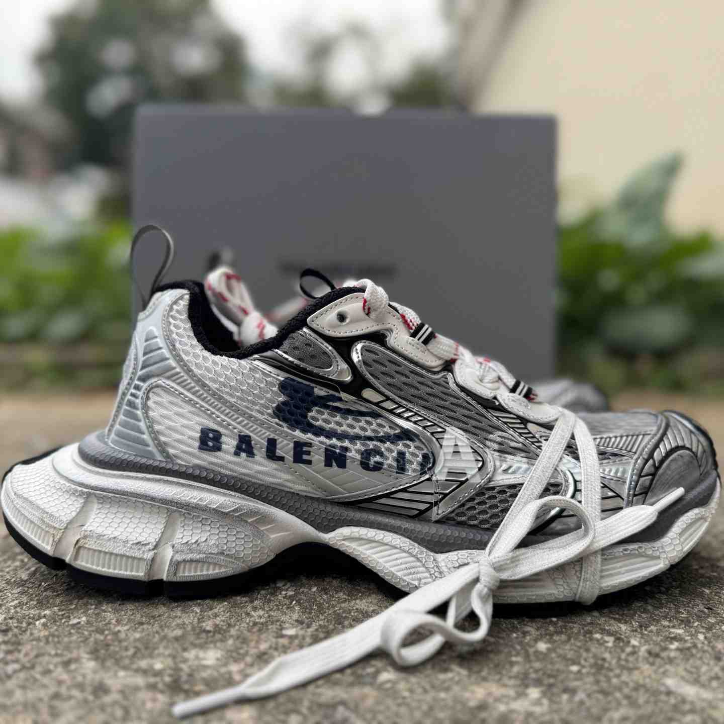 Balenciaga 3XL Mesh “Grey” Distressed Low-Top Dad Sneakers 840090 W3XSG 9239 - DopestKickz