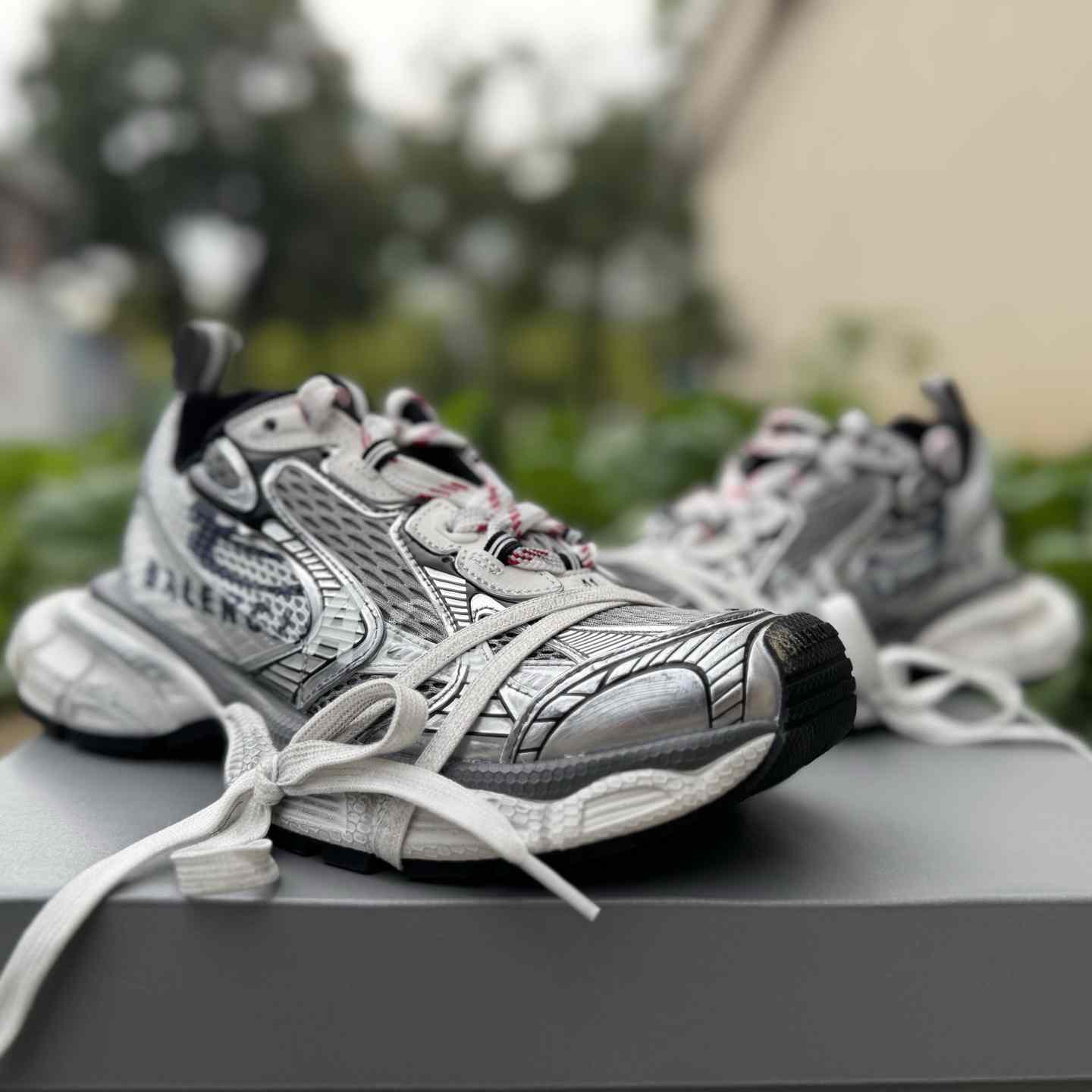 Balenciaga 3XL Mesh “Grey” Distressed Low-Top Dad Sneakers 840090 W3XSG 9239 - DopestKickz