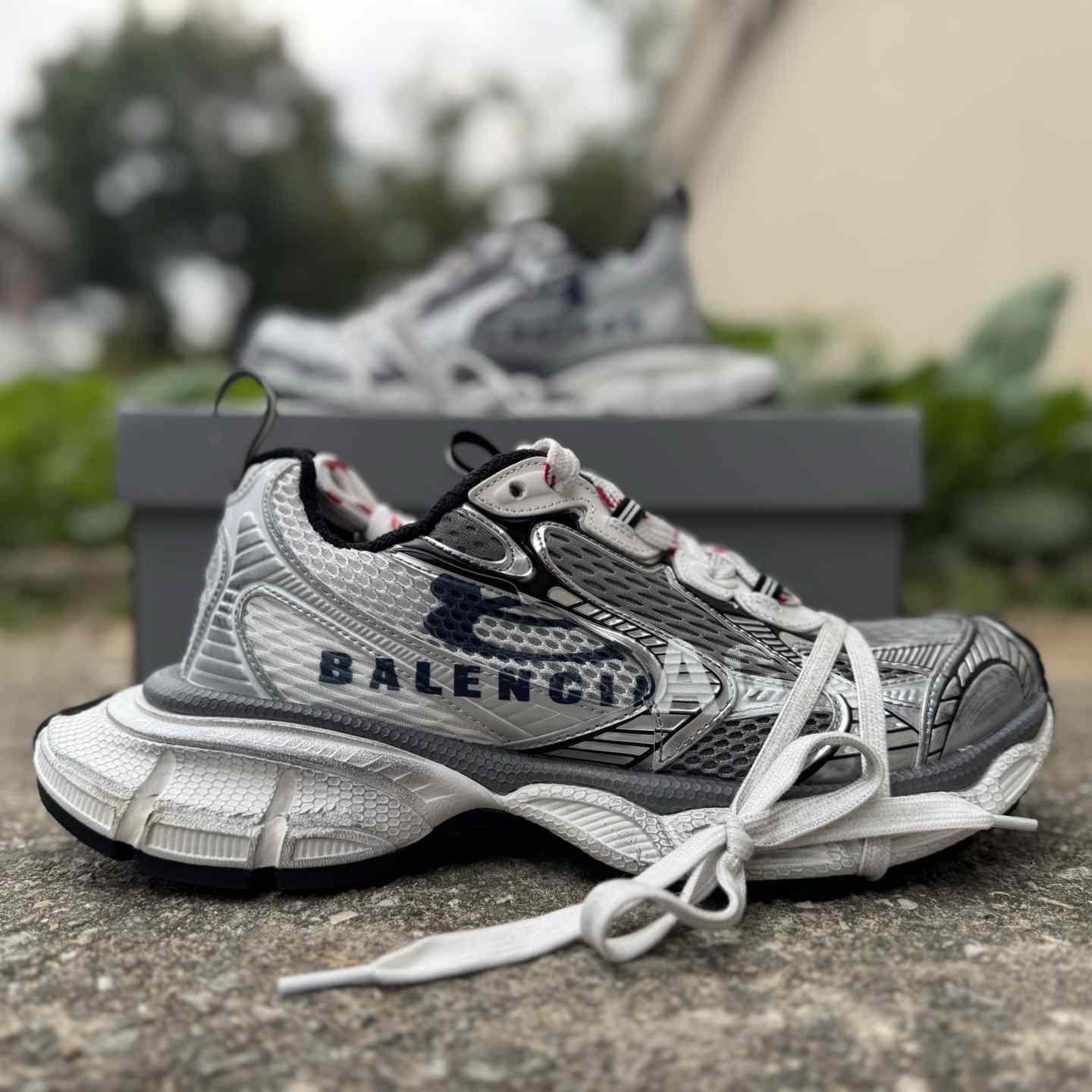 Balenciaga 3XL Mesh “Grey” Distressed Low-Top Dad Sneakers 840090 W3XSG 9239 - DopestKickz